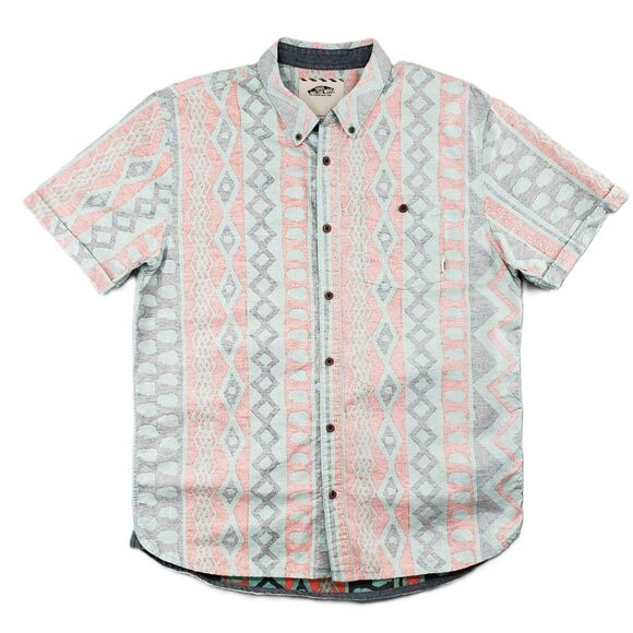 VANS Other - Vans Reverse Print Hawaiian Shirt Mens Medium Green Red Watermelon Tropical Tiki